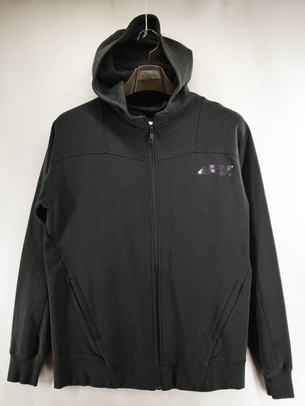 Formula 1 F1 Official Logo Full Zip Hoodie Sweatshirt Black Mens Medium M Racing